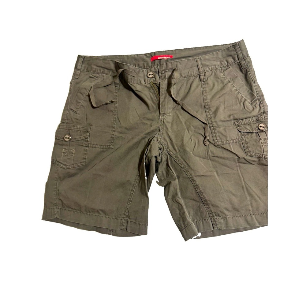 UNIONBAY Juniors Cargo Shorts Size 13 Gray Cotton Canvas Pockets Mid Rise